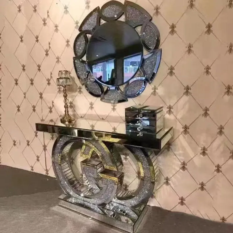Glass Console Table with Mirror Option 6