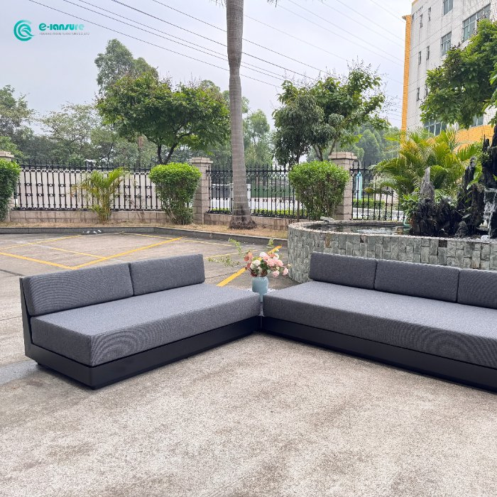 Contemporary Outdoor Furniture Aluminum Frame Sectional Sofa Set with All Weather Cushion Patio Garden Seating for Hotel Resort