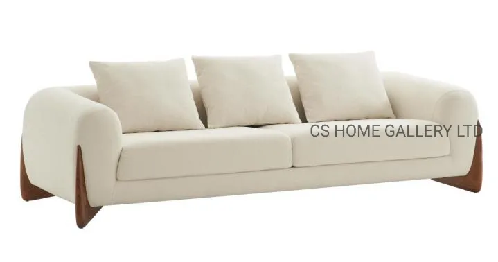 Modern Luxury Italian Style Sectional L Shape Sofa Living Room Furniture Set Side Dimension View