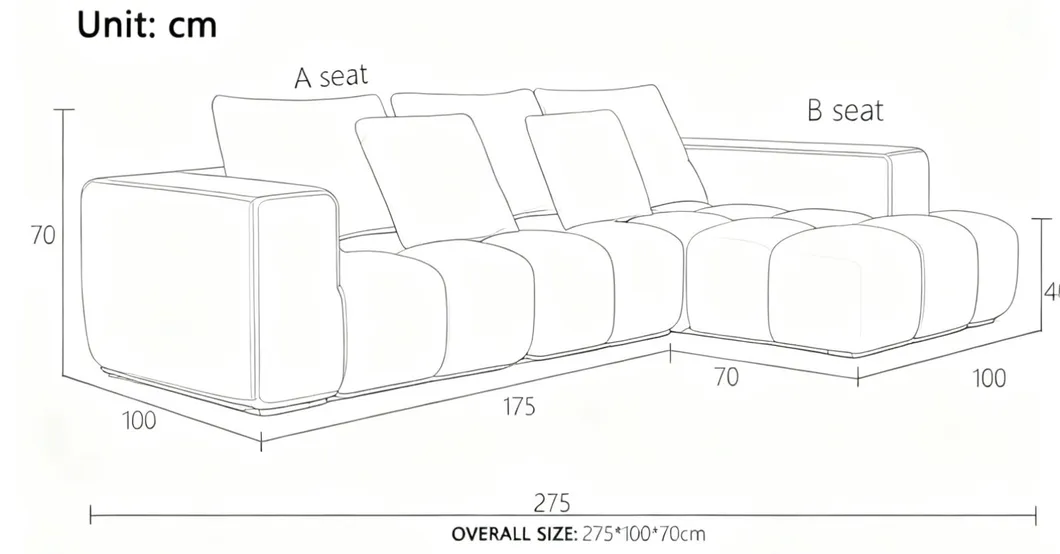 Cream Sofa Dimension Chart