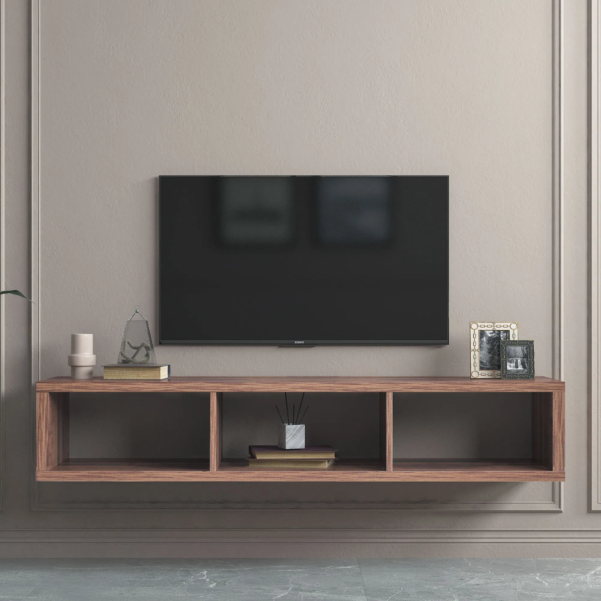 Modern Wall-Mounted TV Stand, New Model Media Console for Living Room