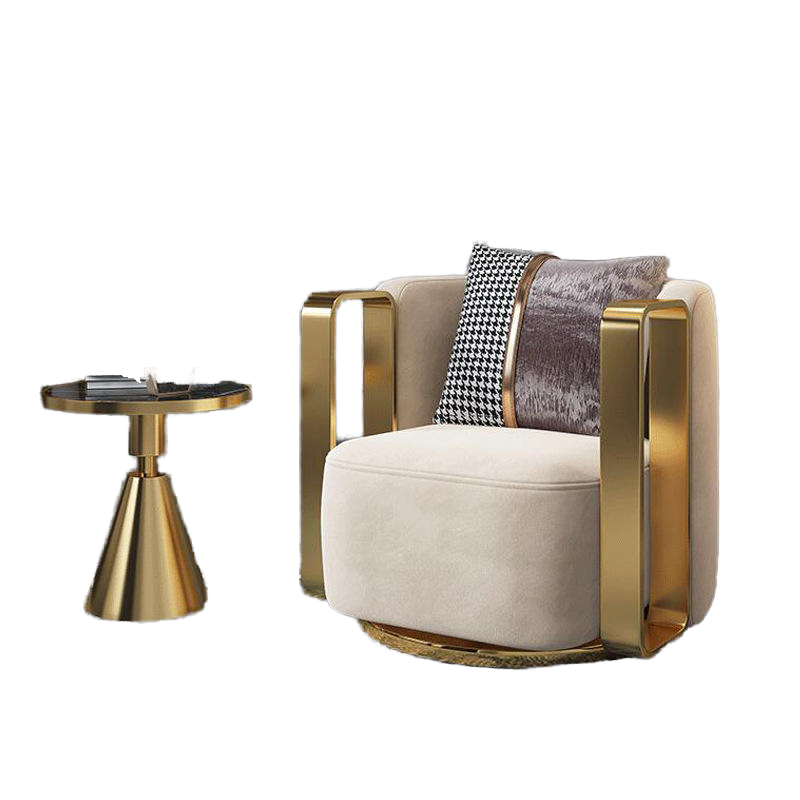 Luxury Single Arm Swivel Accent Chair High Quality Fabric Design for Dining Hotel Lobby Modern Living Room