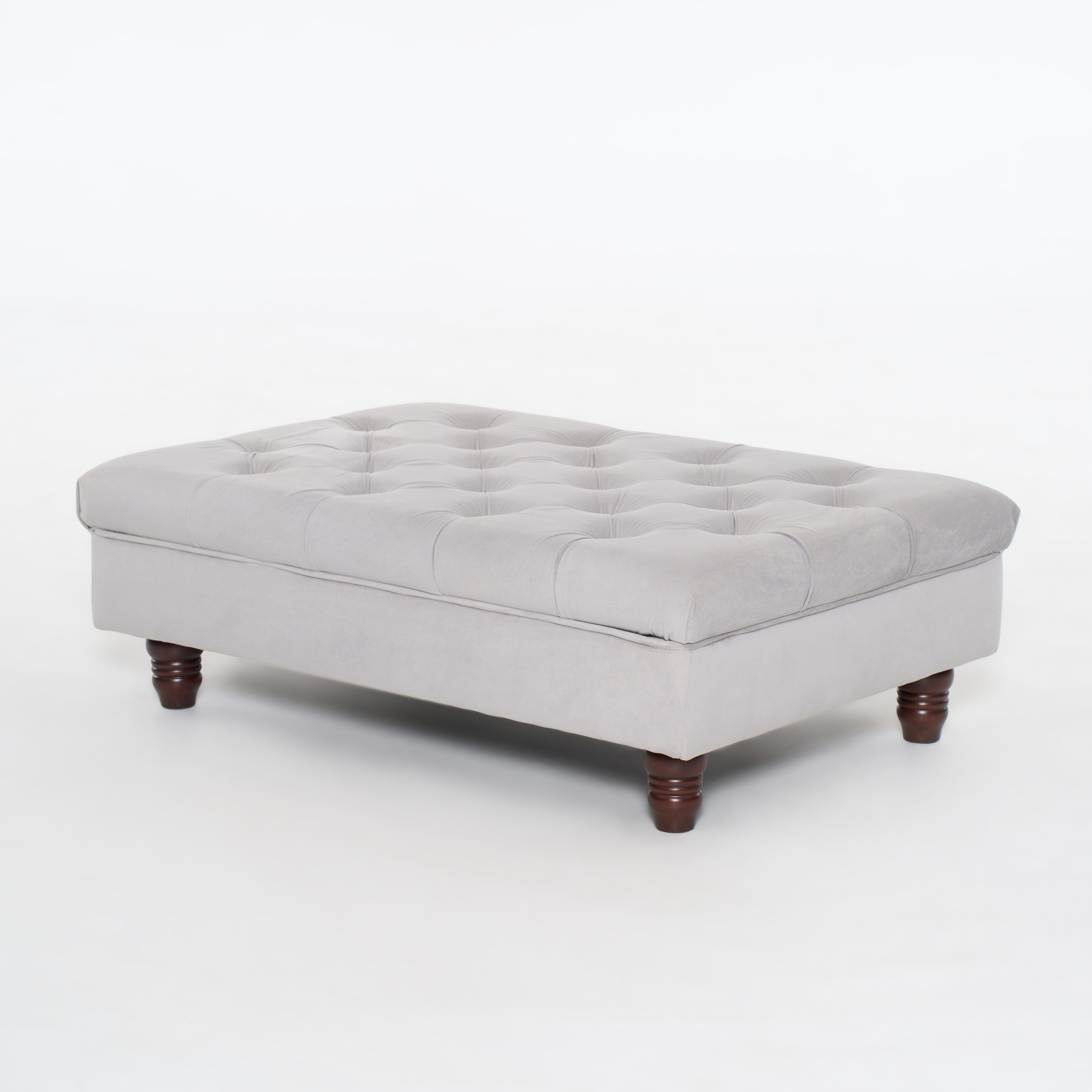 Modern 51-inch Light Grey Storage Ottoman Fabric End Bed Bench Sofa Stool Adjustable Height Home Office Living Room Entryway