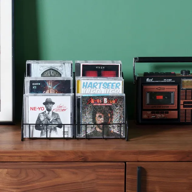 Hot Sale Vinyl Record Storage Rack Desktop CD Display Rack Book Shelf Magazine Organizer
