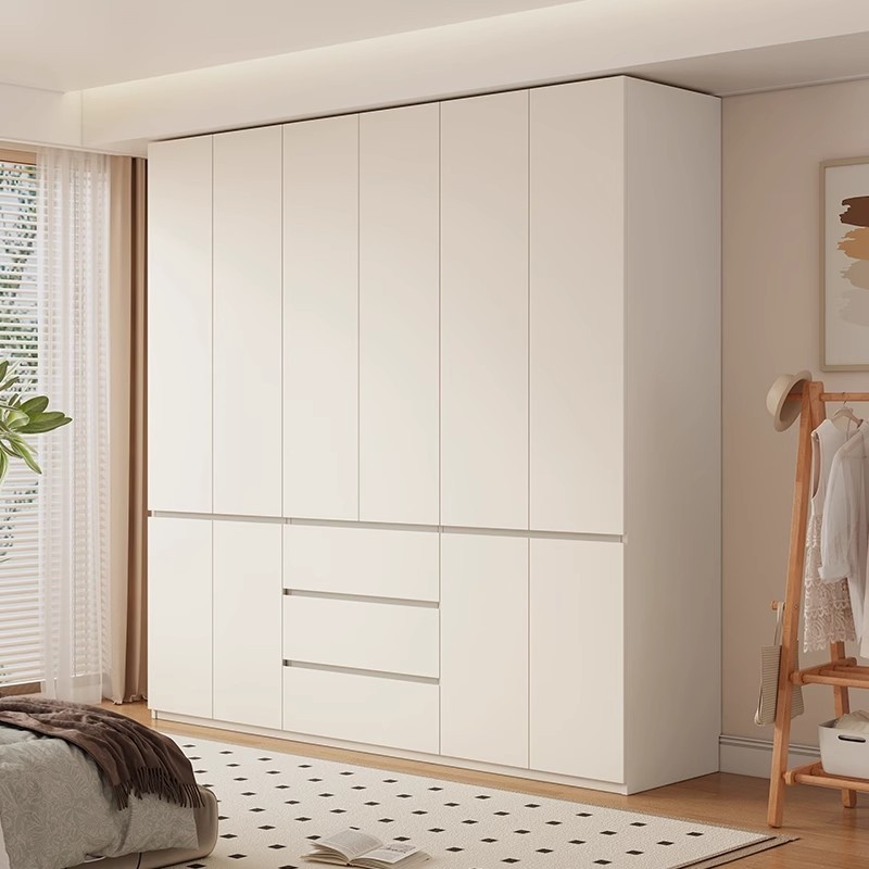 Custom-made Home Furniture Bedroom Wardrobe All Solid Wood Oak Walnut Color Milky White Dark Walnut Modern Simple Design