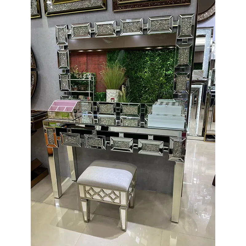 Glass Console Table with Mirror Option 3