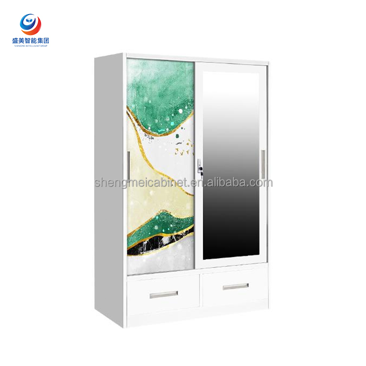 Freestanding Minimalist Large Capacity Steel Wardrobe Heavy Duty Metal Armoire 3 Shelves Waterproof Clothes Locker for Dorm