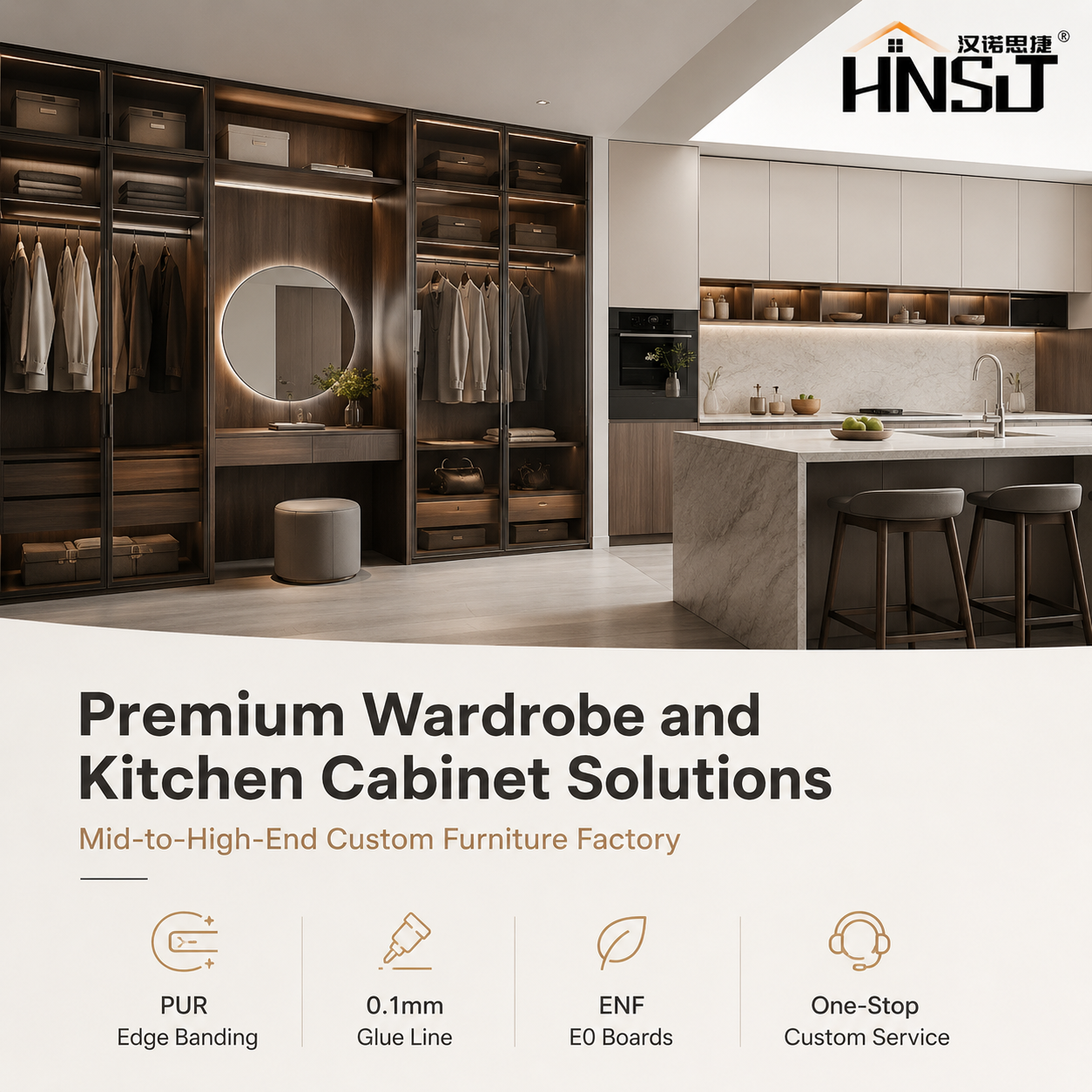 Modern Design Customizable Wooden Sliding Wardrobes for Bedroom Furniture, with Adjustable Functions