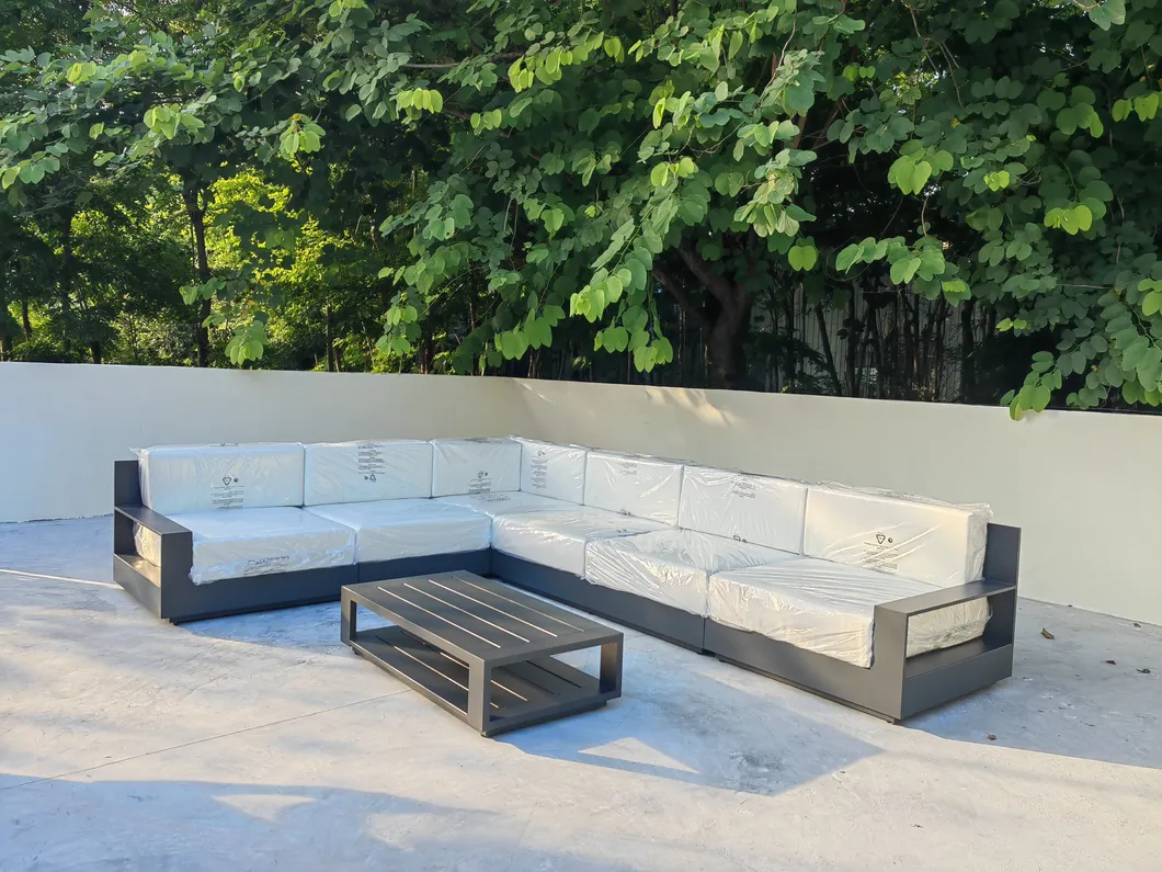 Outdoor Garden Waterproof Fabric Aluminum Set Sectional Outdoor Sofa Set Material