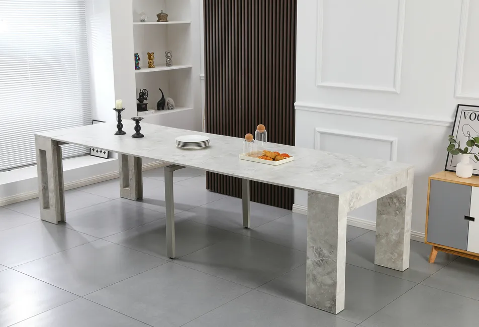 Modern Simple Design Wooden Table and Chair Set Nordic 10-12 Seat Restaurant Luxury Dining Table Office Conference Console Table