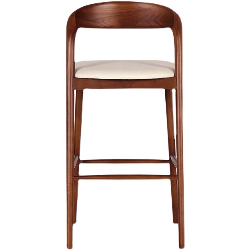 Hot Sale Modern Italian Solid Wood Dining Bar Stool High Chair Bistro Bar Chair