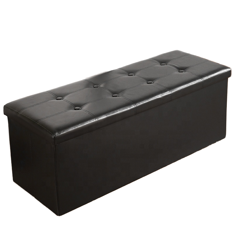 Modern Extendable Foldable Leather Ottoman With Storage For Bedroom Entry &amp; Staircase For Home Use