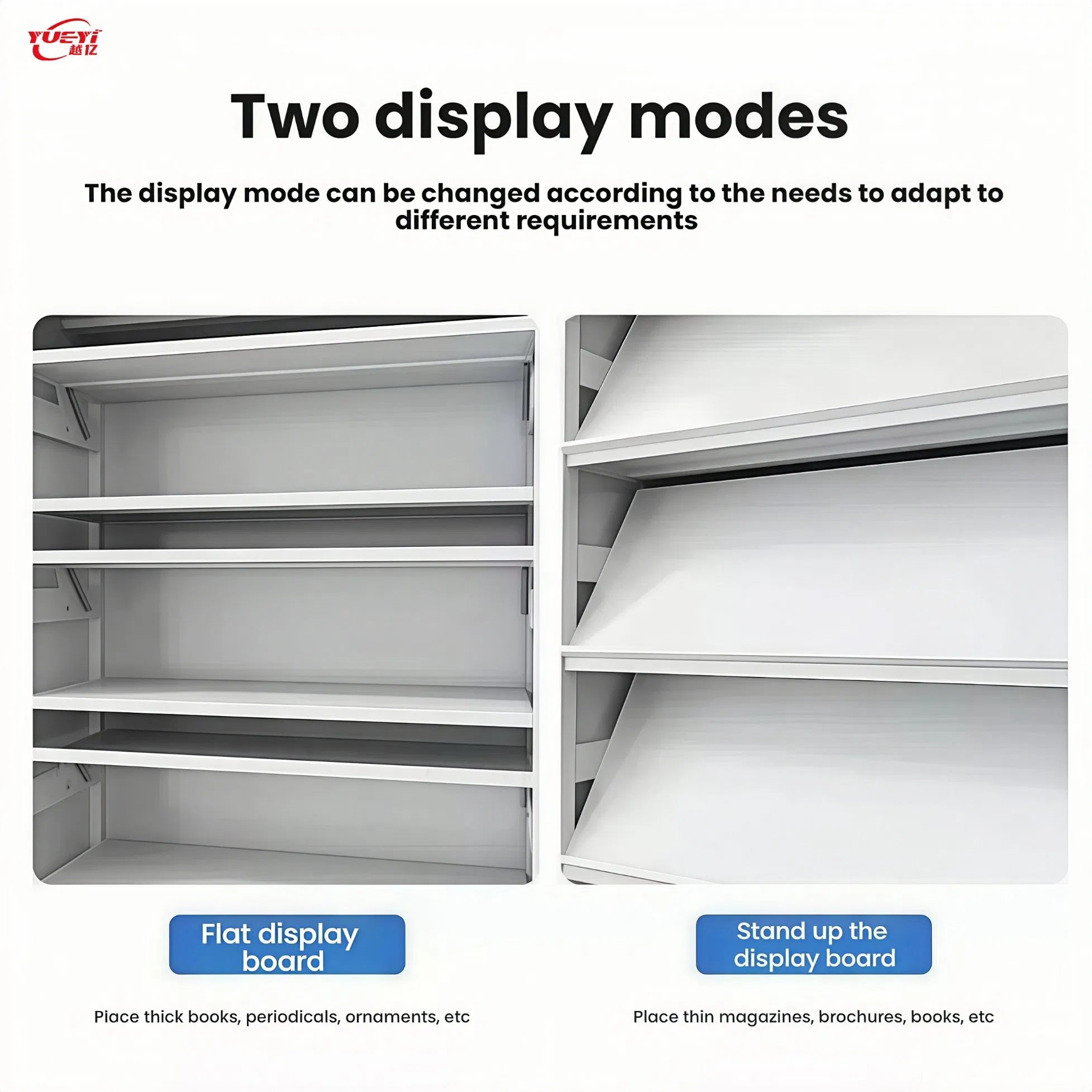 Shelving Single Sided Metal Steel Magazine Book Periodical Shelf Display Bookshelf Metal Display Rack