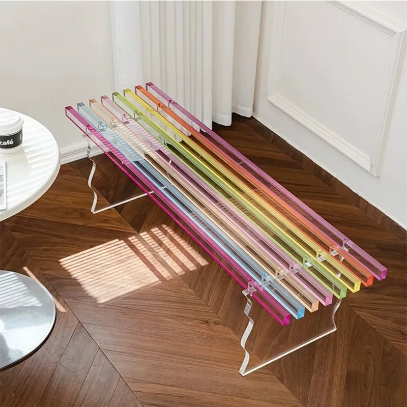 Acrylic Rainbow Stool Nordic Entryway Shoe Bench