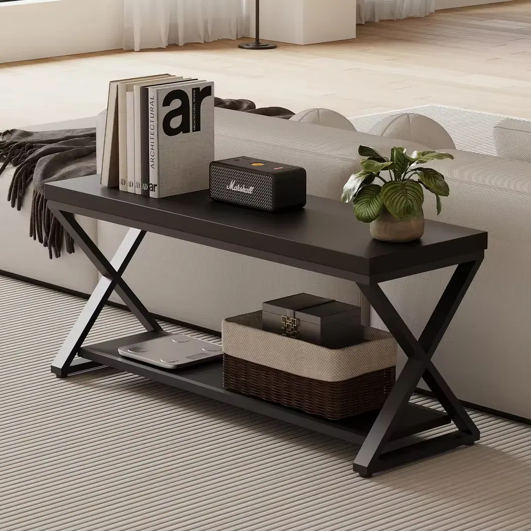 Stylish Industrial Metal Bench for Hotel Entryway Decor