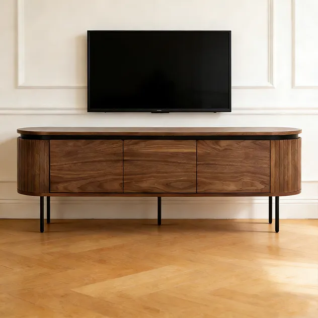 Modern Spacious Media Console for Stylish Living Room Storage