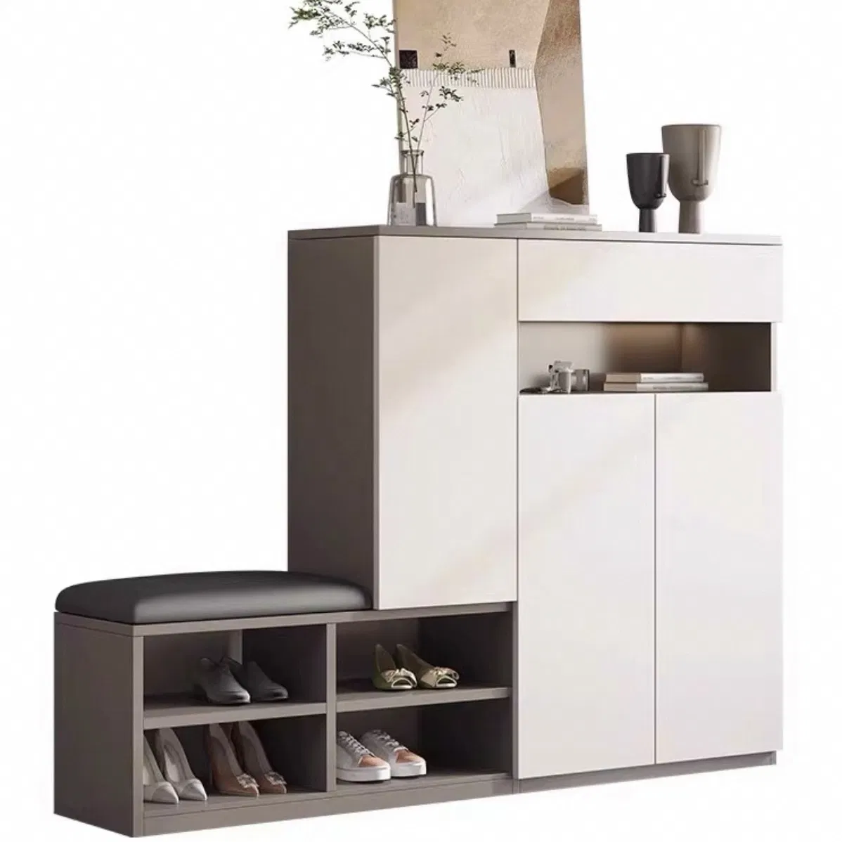Stylish Solid Wood Entryway Bench with Innovative Shoe Storage