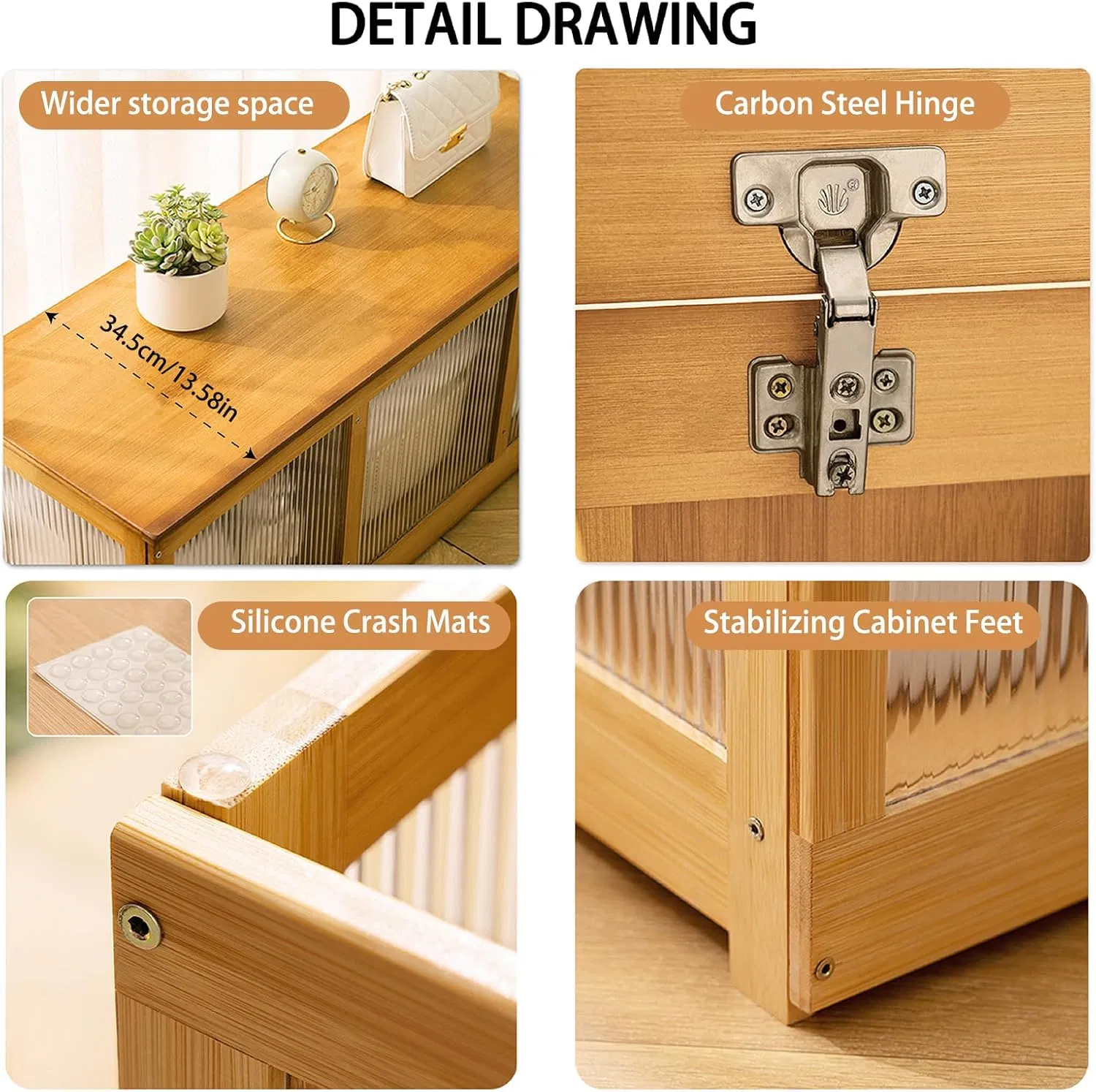 Large Storage Trunk with 2 Safety Hinges, Entryway Acrylic Panel Shoe Bench