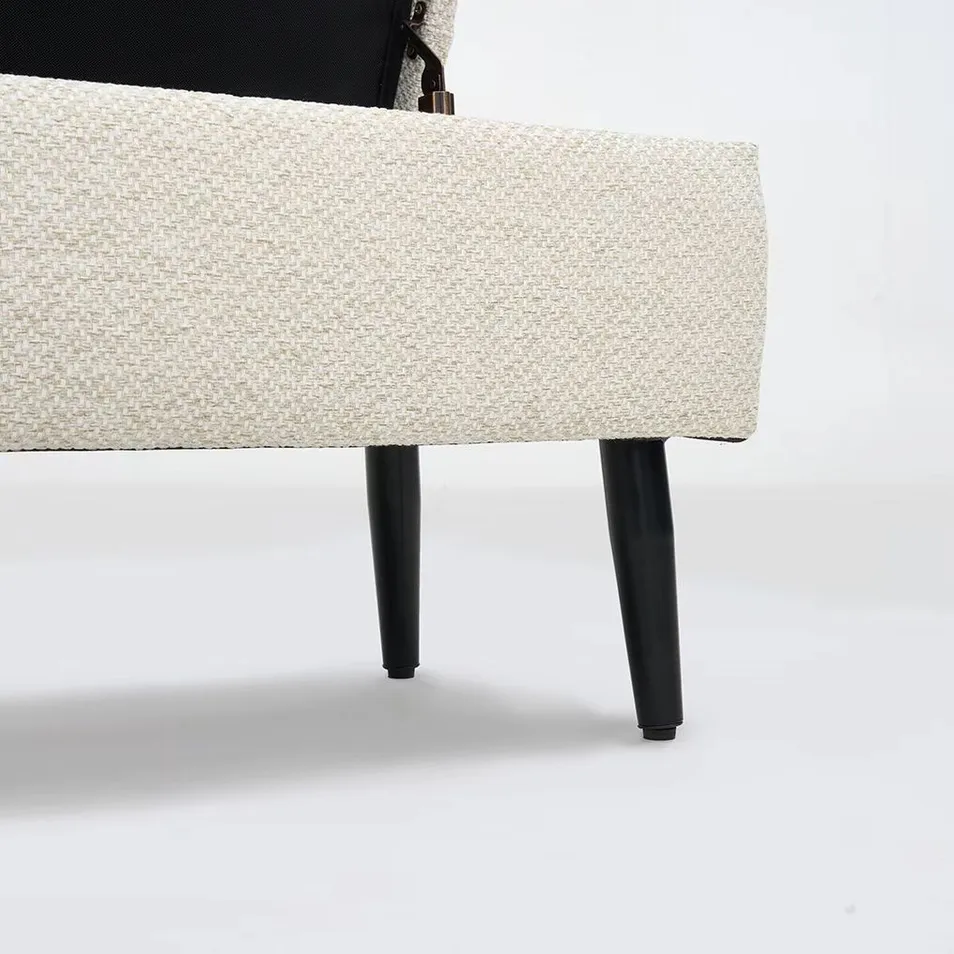 Nordic White Upholstered Storage Bench
