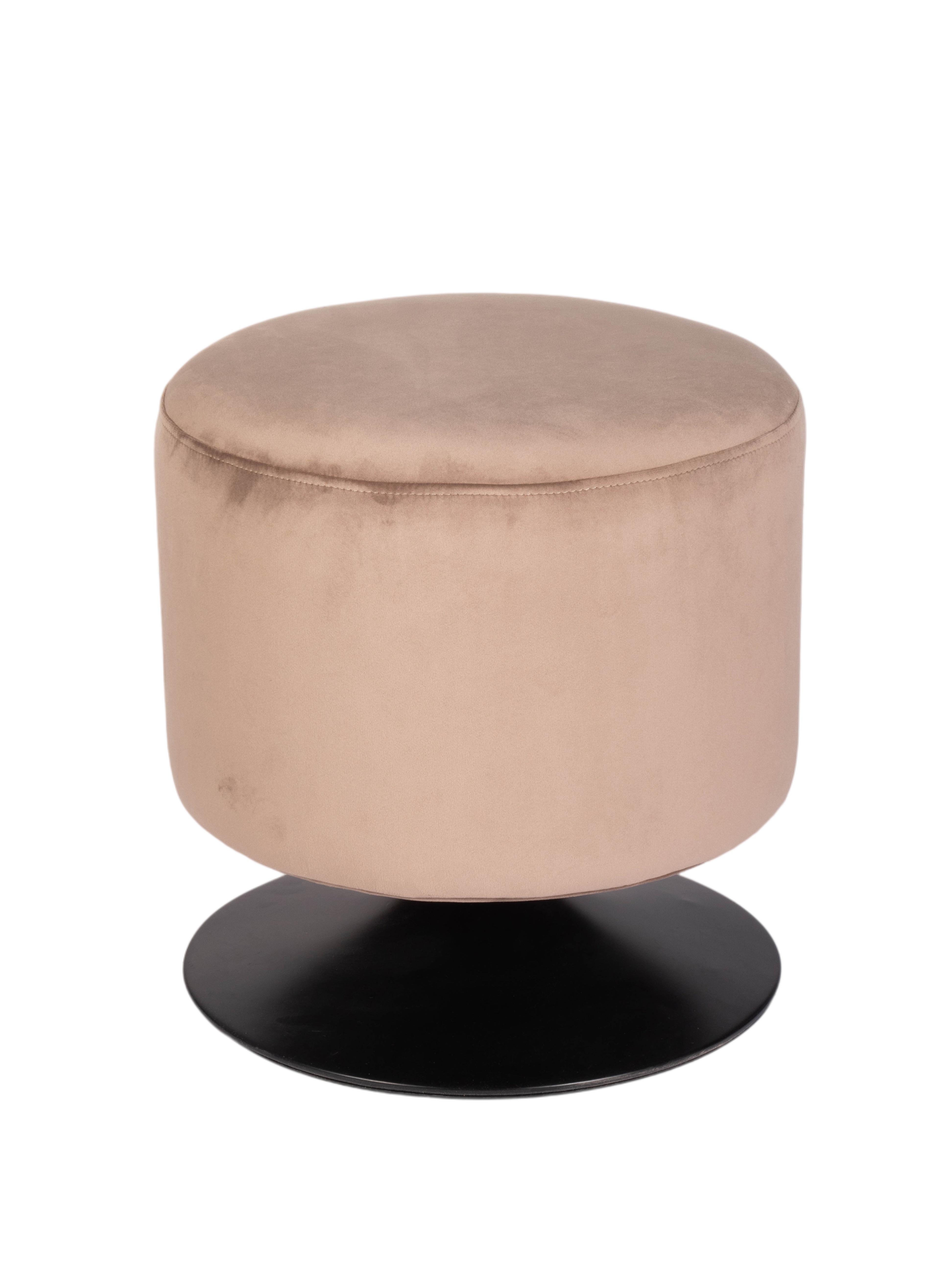 Modern round Velvet Ottoman Footstool for Home Space-Saving Living Room Shower Stool with Metal Legs Bedroom Home Furniture