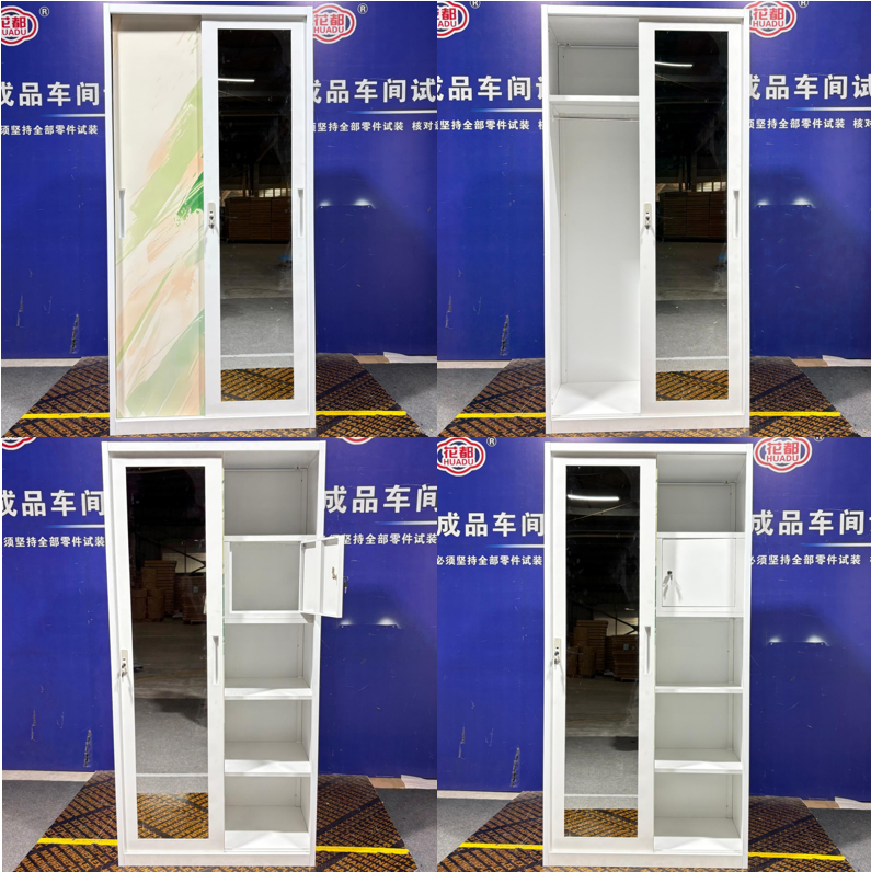 Lemari Pakaian Besi 2 Pintu Manufacturer Supply Bedroom Wardrobe with Sliding Door