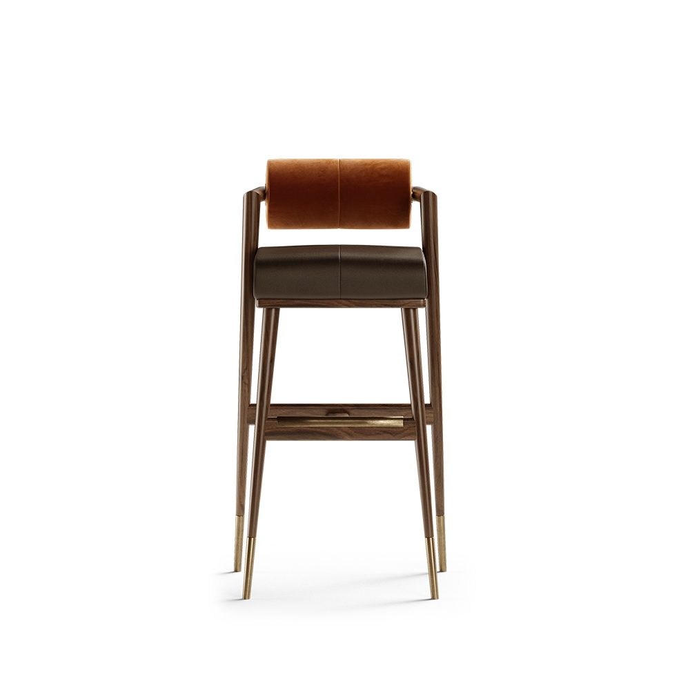 Factory Direct Sale Lightweight Steel Golden Frame Bar Stool High Chairs