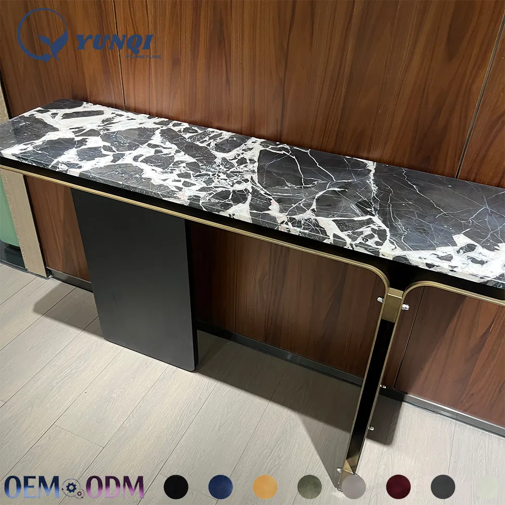 High-Quality Minimalist Design Custom-Made Modern Luxury Marble Fireplace Shelf-Style Console Tables Suitable for Corridors