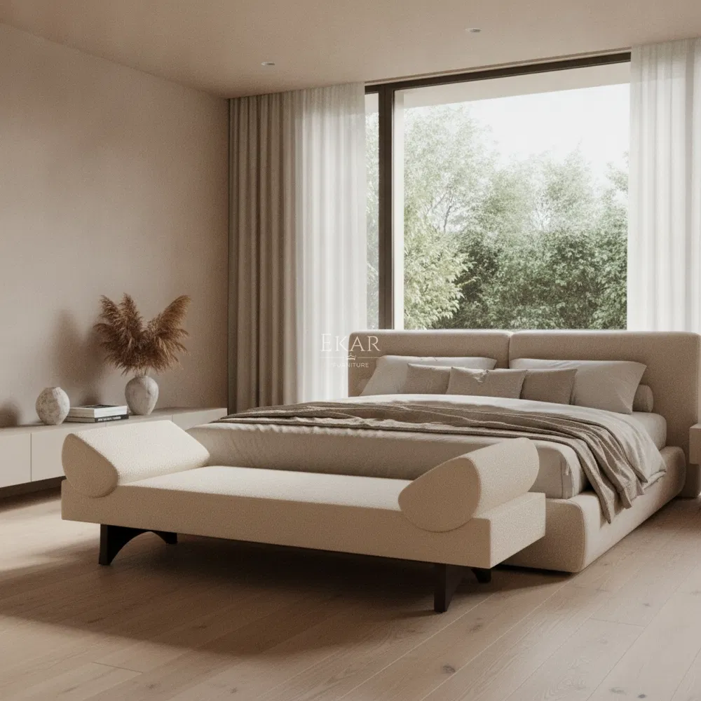 Upholstered Bed Bench Side View