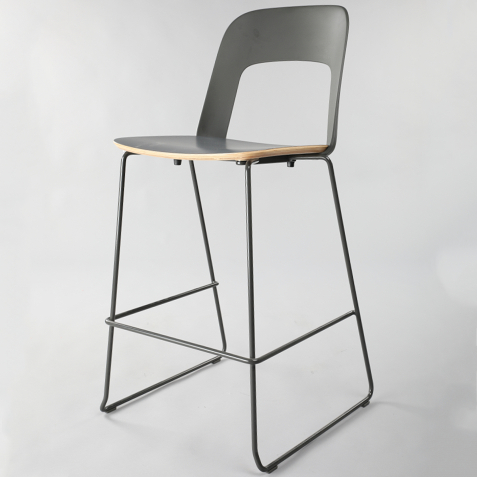 New Design Scandinavian Steel Stackable Bentwood High Barstool-Eco-Friendly Durable &amp; Strong for Home Bar Living Room Hotel Use