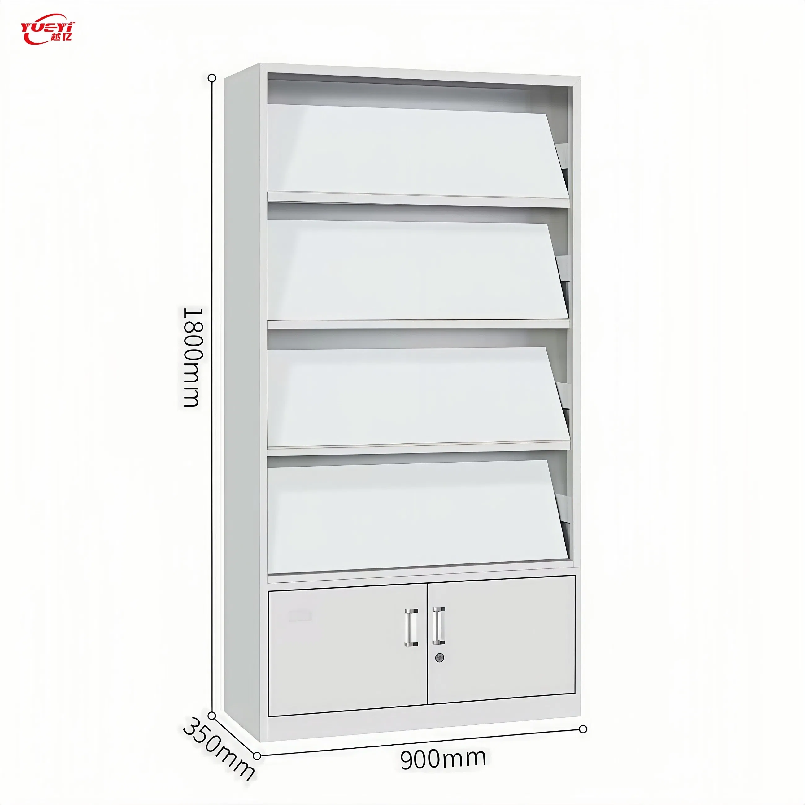 Shelving Single Sided Metal Steel Magazine Book Periodical Shelf Display Bookshelf Metal Display Rack