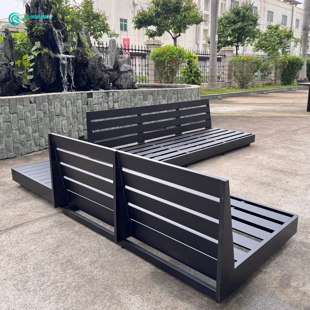 Contemporary Outdoor Furniture Aluminum Frame Sectional Sofa Set with All Weather Cushion Patio Garden Seating for Hotel Resort