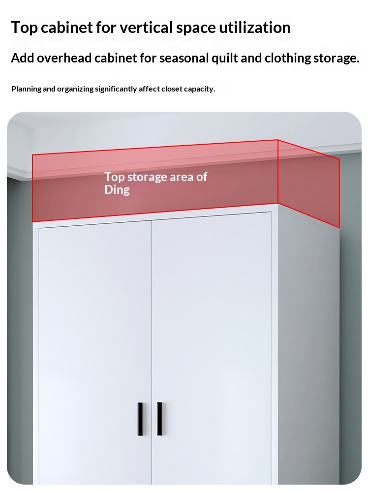 Warm White Wooden Easy-to-assemble Wardrobe with Drawers for Bedroom Home Furniture or Small Apartment