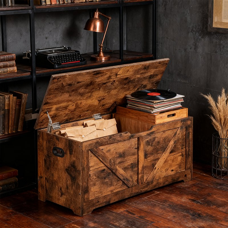 Vintage Brown Hot Sale Shoe Bench Multi-Functional Storage Chest Bench for Bedroom and Entryway