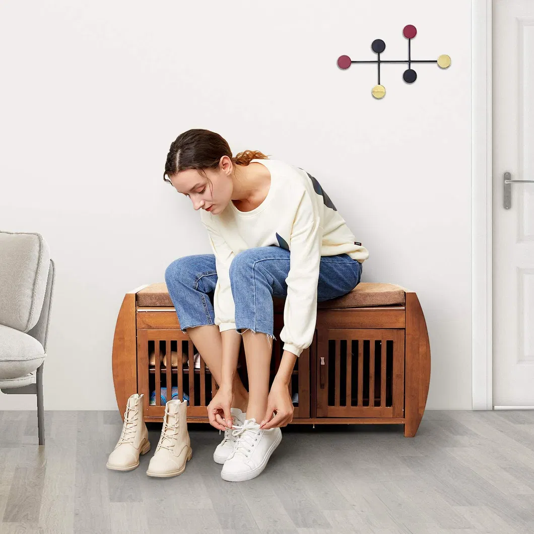 Bamboo Shoe Rack Display 3