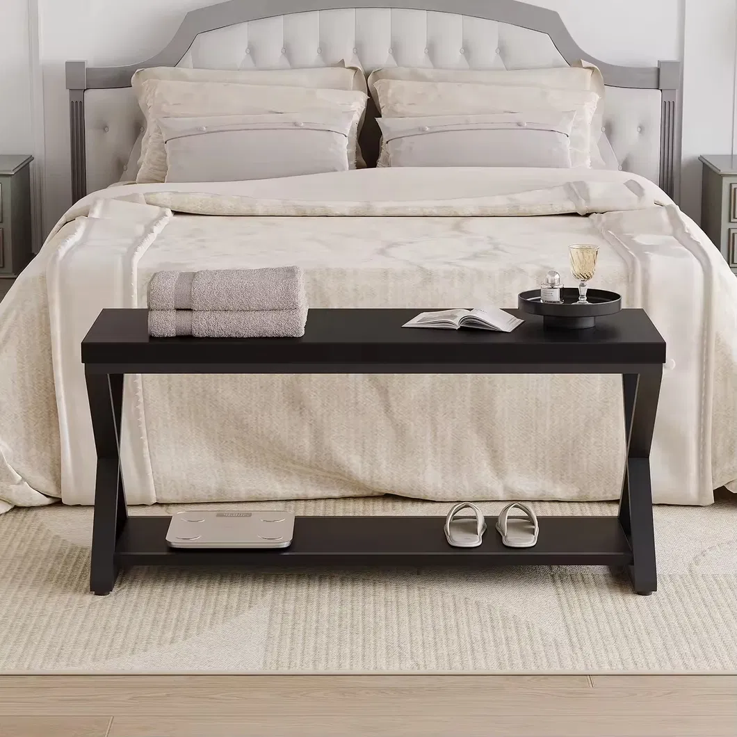 Stylish Industrial Metal Bench for Hotel Entryway Decor