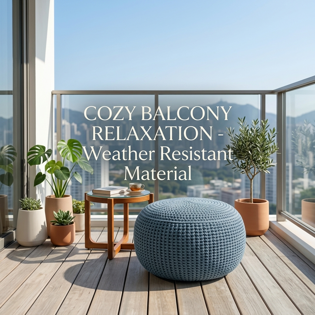 Knitted Stackable Foldable Pouf Ottoman Adjustable Soft Multifunctional Portable Stool for Bedroom Apartment Entry &amp; Outdoor Use