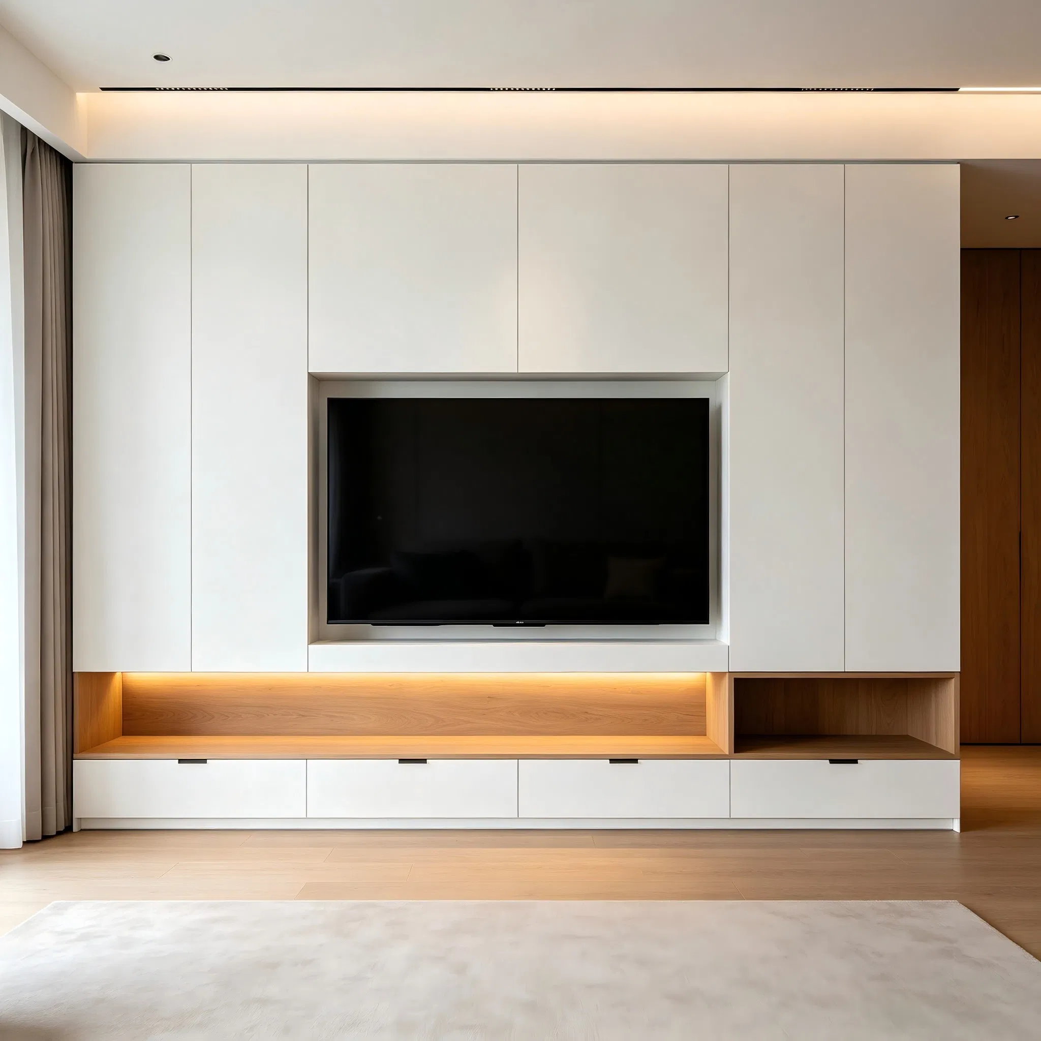 Anbangni / OEM Brand Available Wall Mounted Installation Wood Media Console