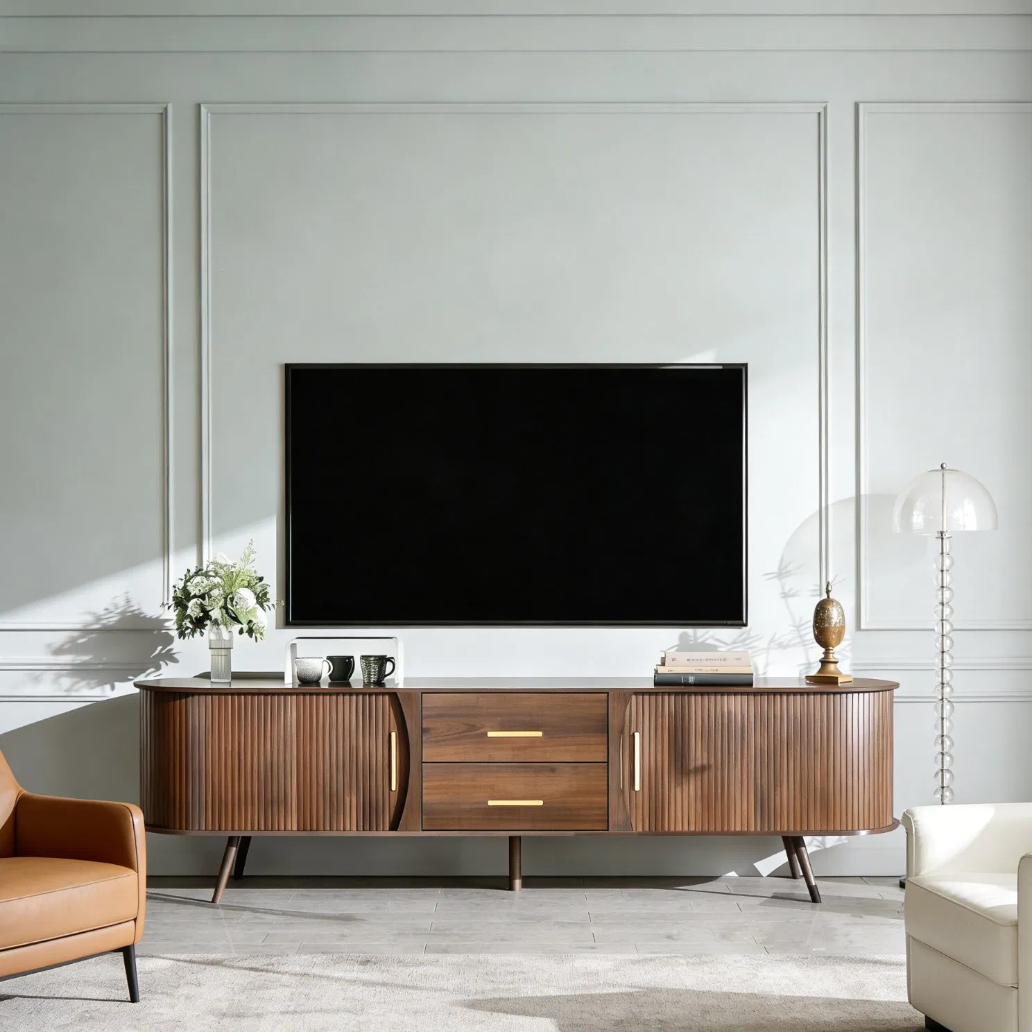 Medieval Walnut Media Entertainment Center, Media Console