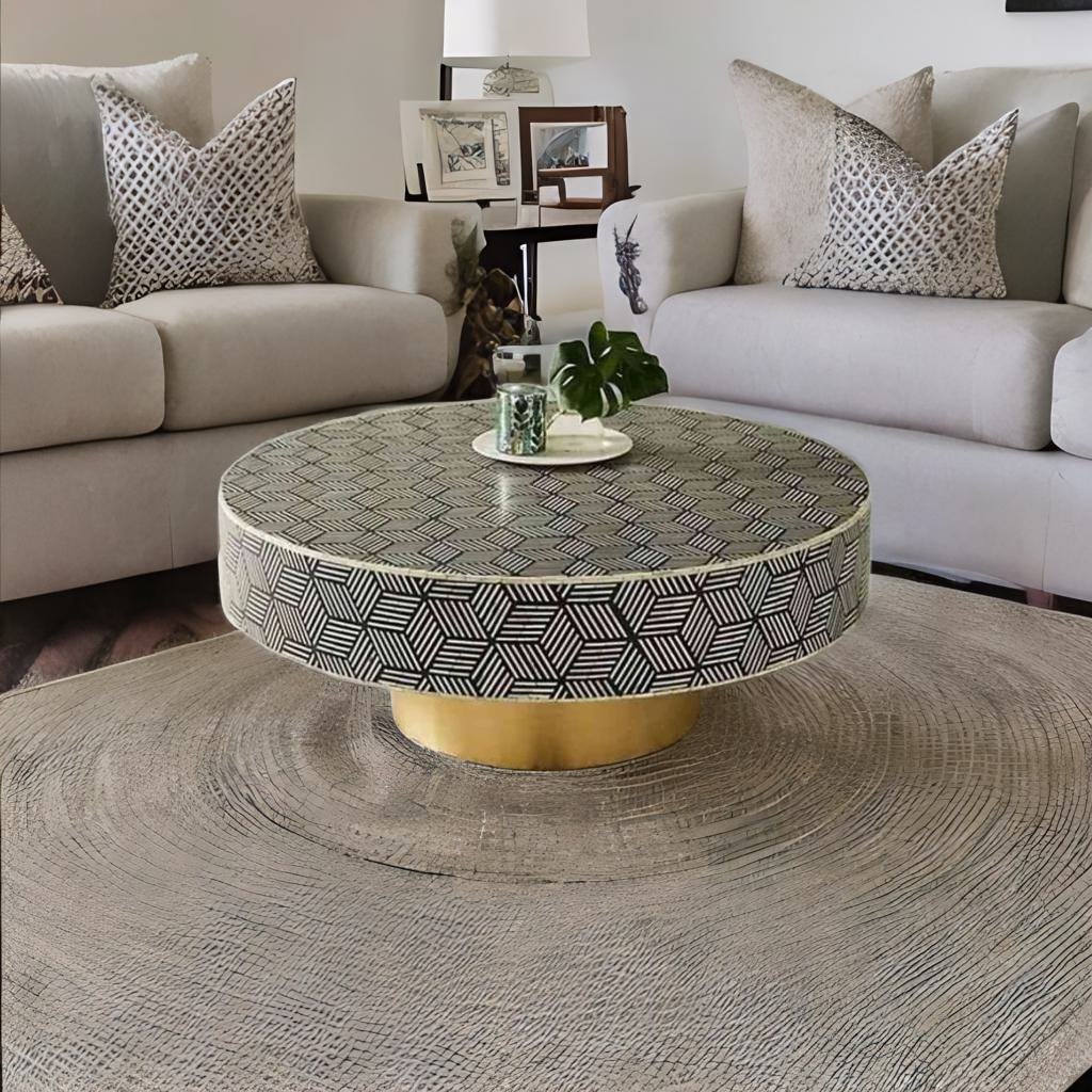 Kusum Art Customized Modern Solid Wood Bone Inlay Console Stools Ottomans with Storage for Bedroom Apartment School Use India