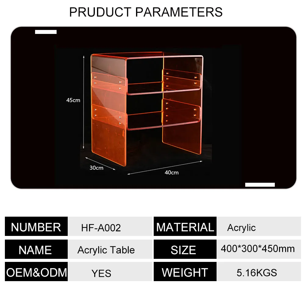 Pink Acrylic Side Table and Book Display Shelf Modern Furniture for Bedroom Office