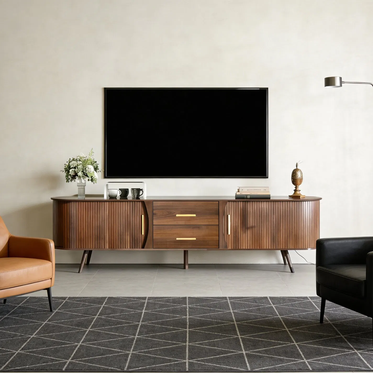 Medieval Walnut Media Entertainment Center, Media Console