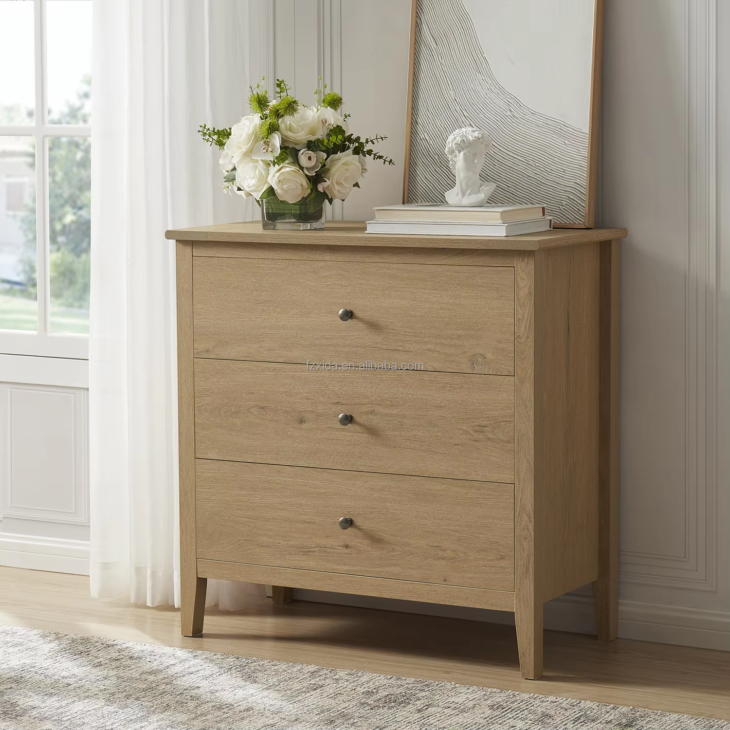 Modern Oversized Wood Dresser Chest Drawers Multi-Space Storage Cabinet for Home Villa Hotel Bedroom-for Living Room Furniture