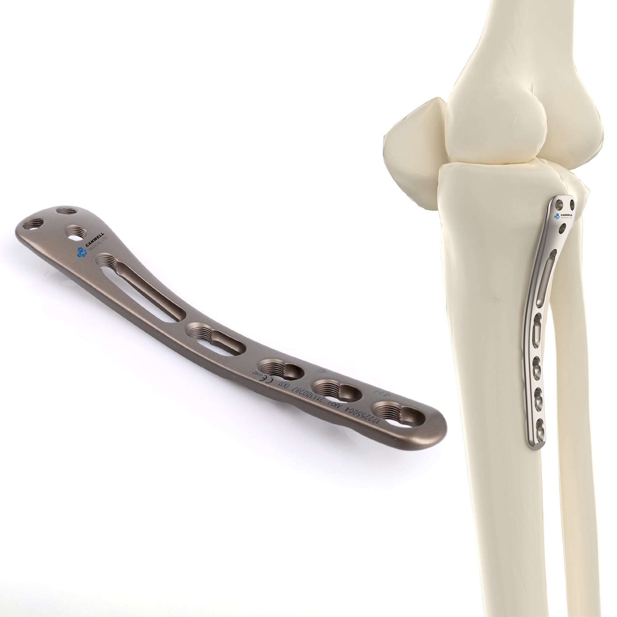 CANWELL 3.5mm Proximal Posterior Tibial Locking Plate Titanium Orthopedic Implant Trauma Fracture Surgery CE OEM Factory