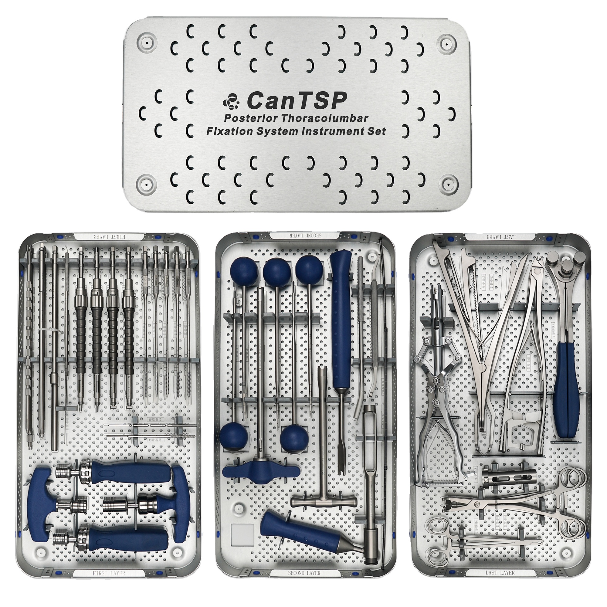 CANWELL Titanium Spine Surgical Instruments Set for Posterior Thoracolumbar Fixation System
