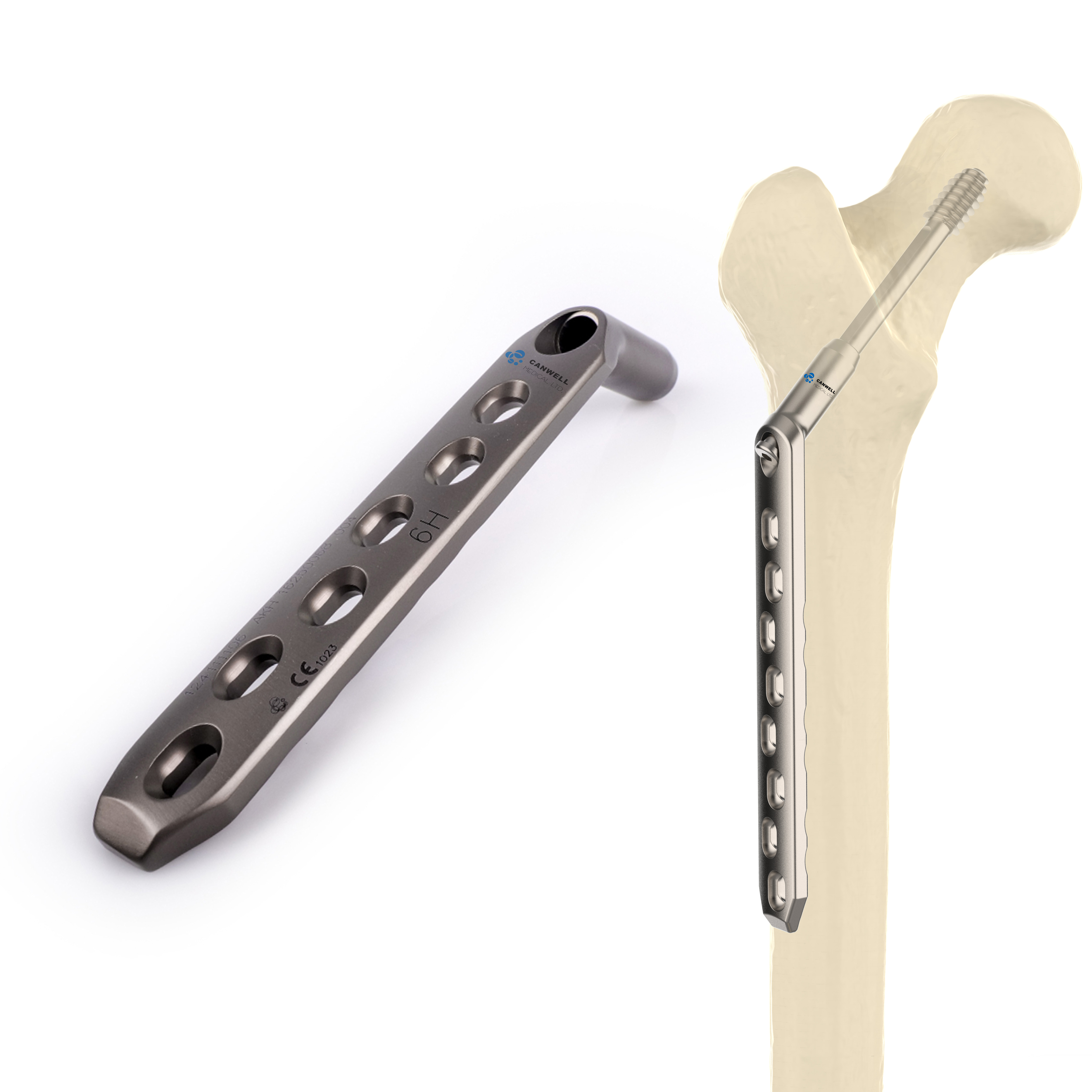 Canwell DHS Plate 135 Degree DHS Barrel Plate Dynamic Hip Screw DHS DCS Lag Screw Proximal Femoral Fracture Plate