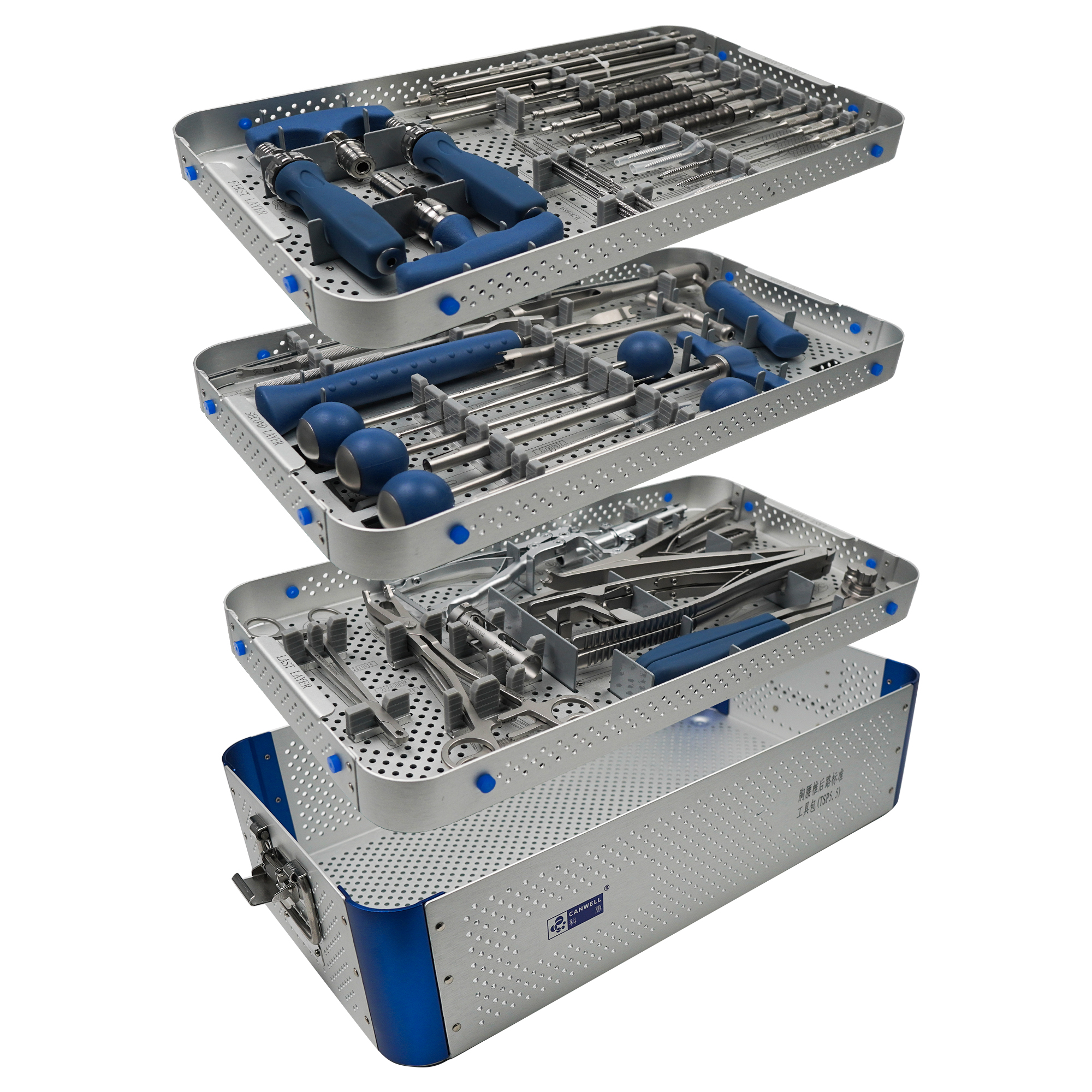 CANWELL Titanium Spine Surgical Instruments Set for Posterior Thoracolumbar Fixation System