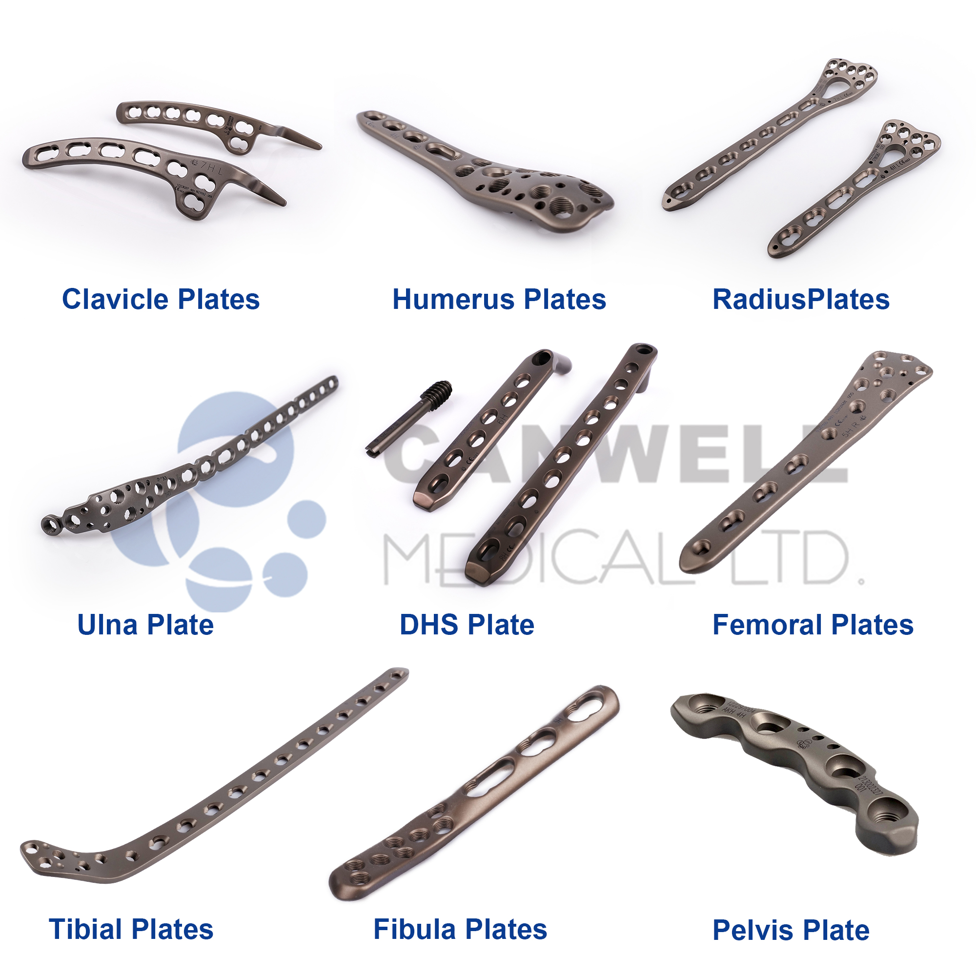 CANWELL 3.5mm Proximal Posterior Tibial Locking Plate Titanium Orthopedic Implant Trauma Fracture Surgery CE OEM Factory