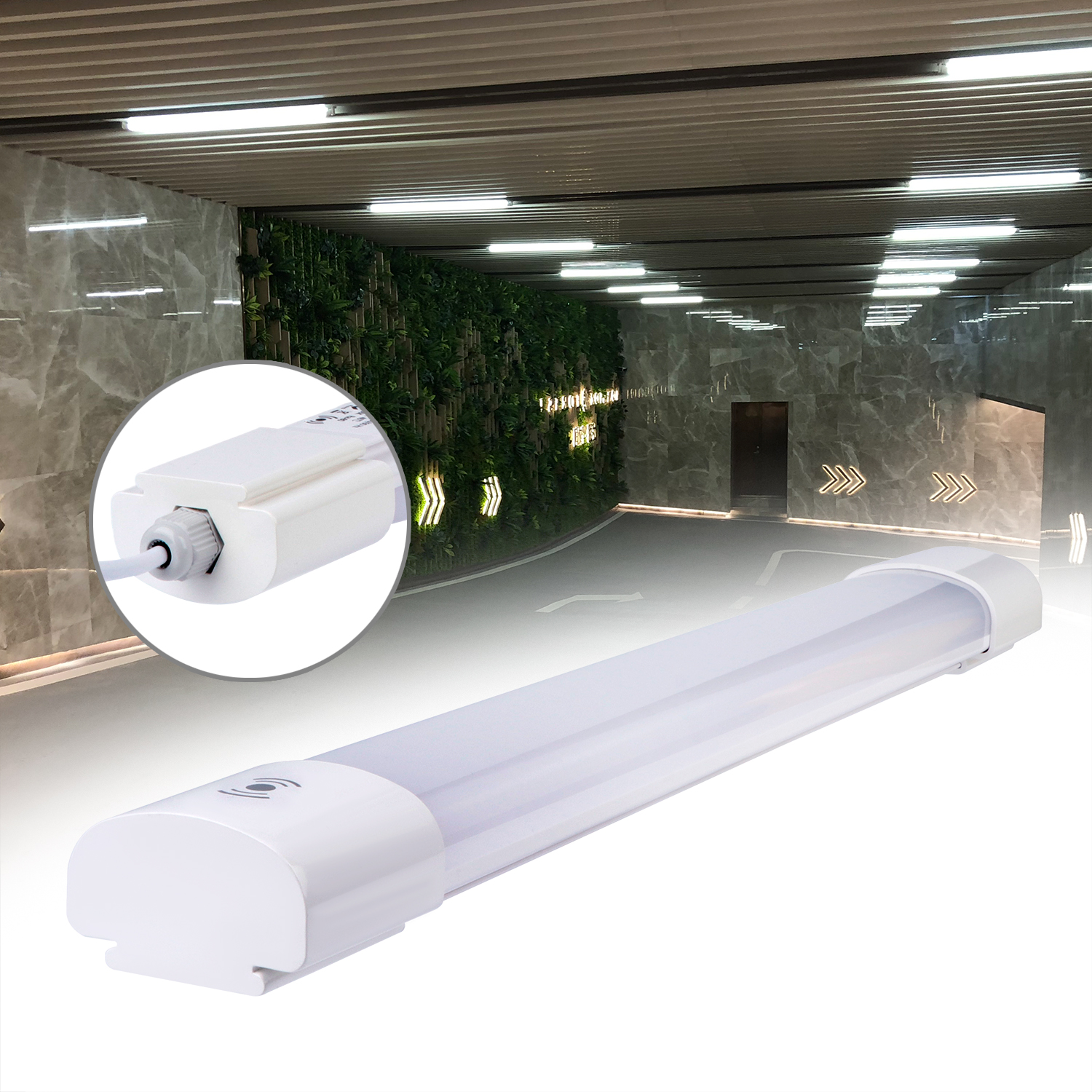 600mm Tri-proof Led Batten Linear Light Wireless Sensor Light Motion Sensor Led Waterproof Garage Parking Workshop Outdoor Light