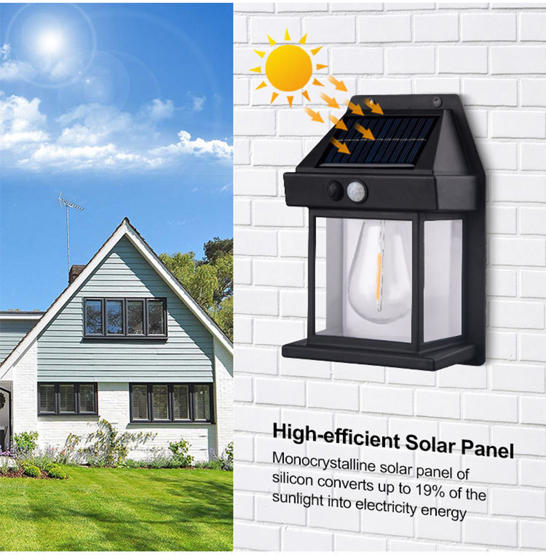 Solar Garden Light Motion Sensor Outdoor 3 Lighting Modes Dusk to Dawn Porch Light IP65 Waterproof Suitable for Patio, Porch.