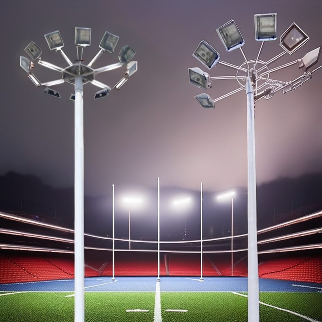 16m Octagonal High Mast Lighting Pole With 20m High Stadium Light Solar Solar Powered Stadium Lights Poles